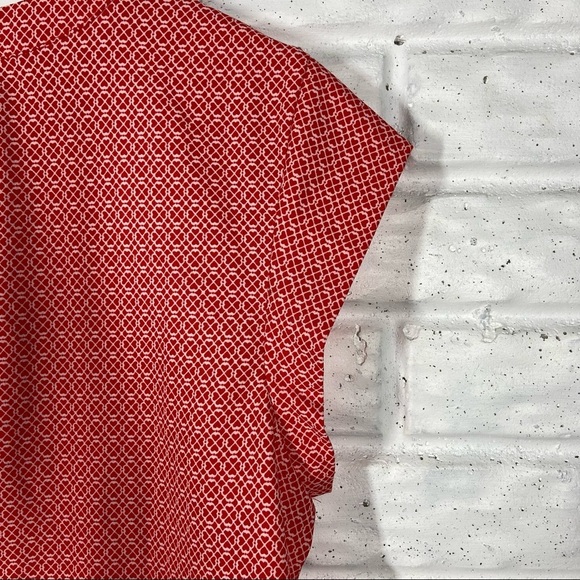 HILARY RADLEY Coral color patterned blouse with cap sleeves - Picture 4 of 6